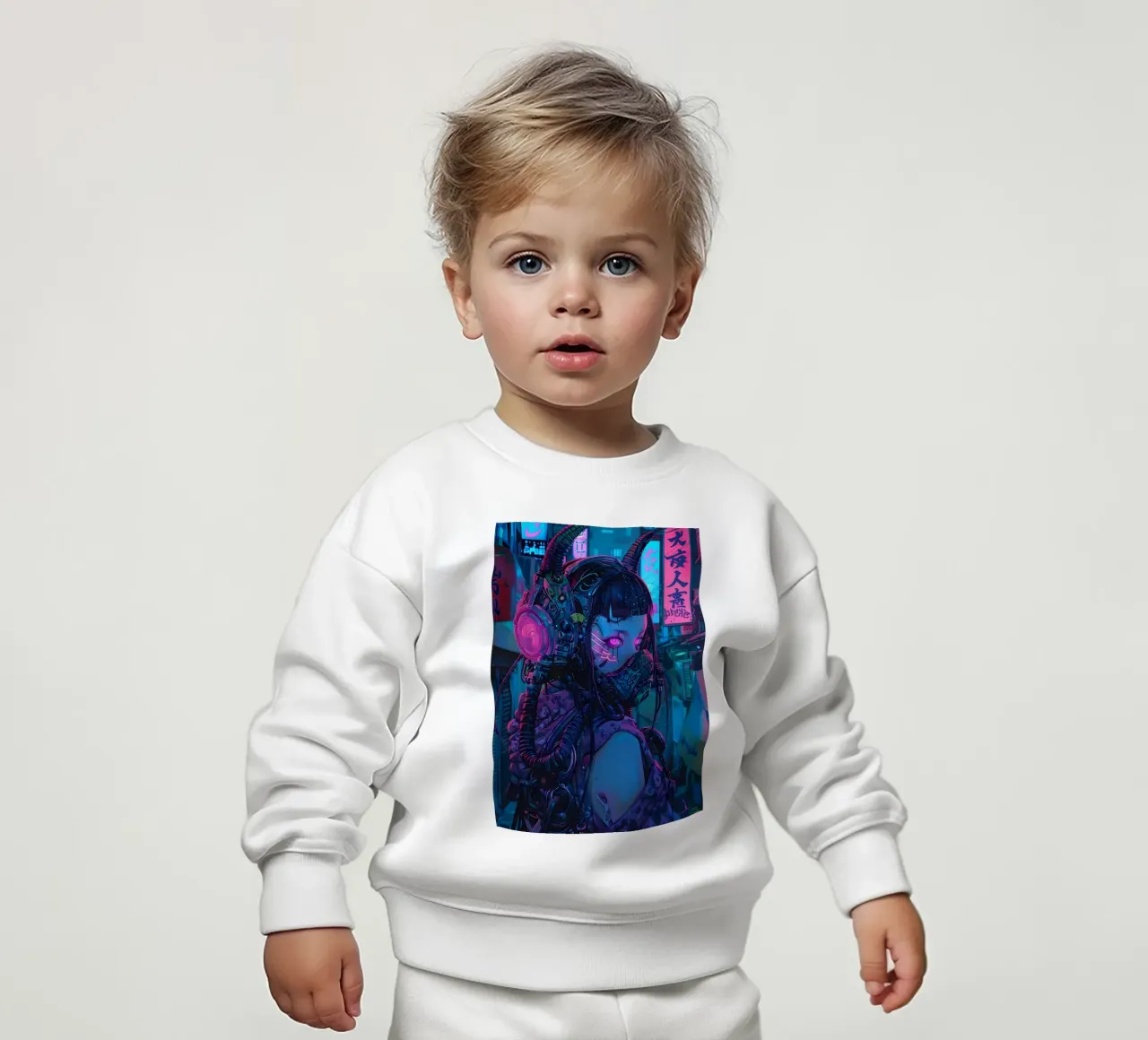 Ragazza demone cyberpunk felpa neonato da Mikesell