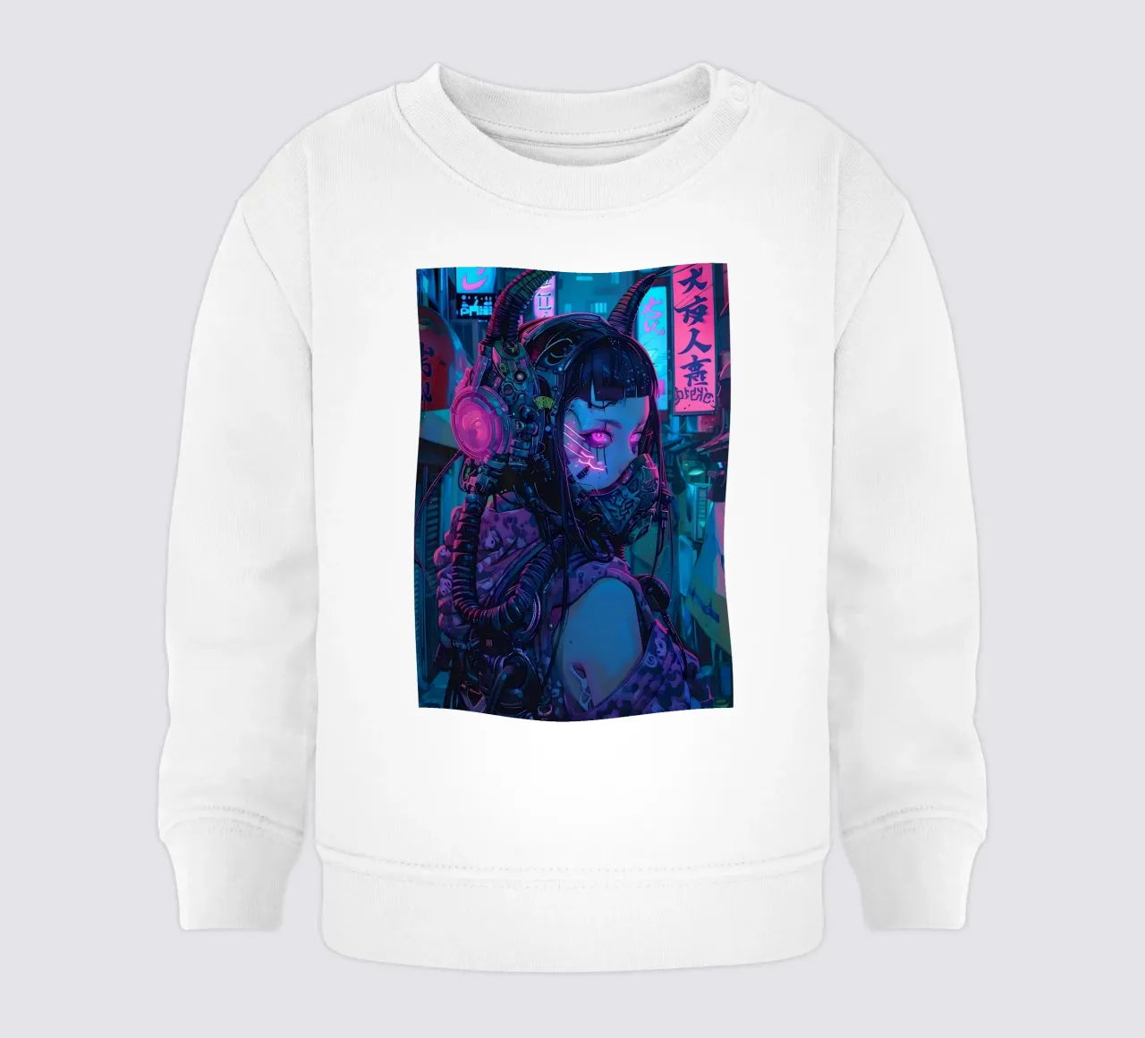 Ragazza demone cyberpunk felpa neonato da Mikesell