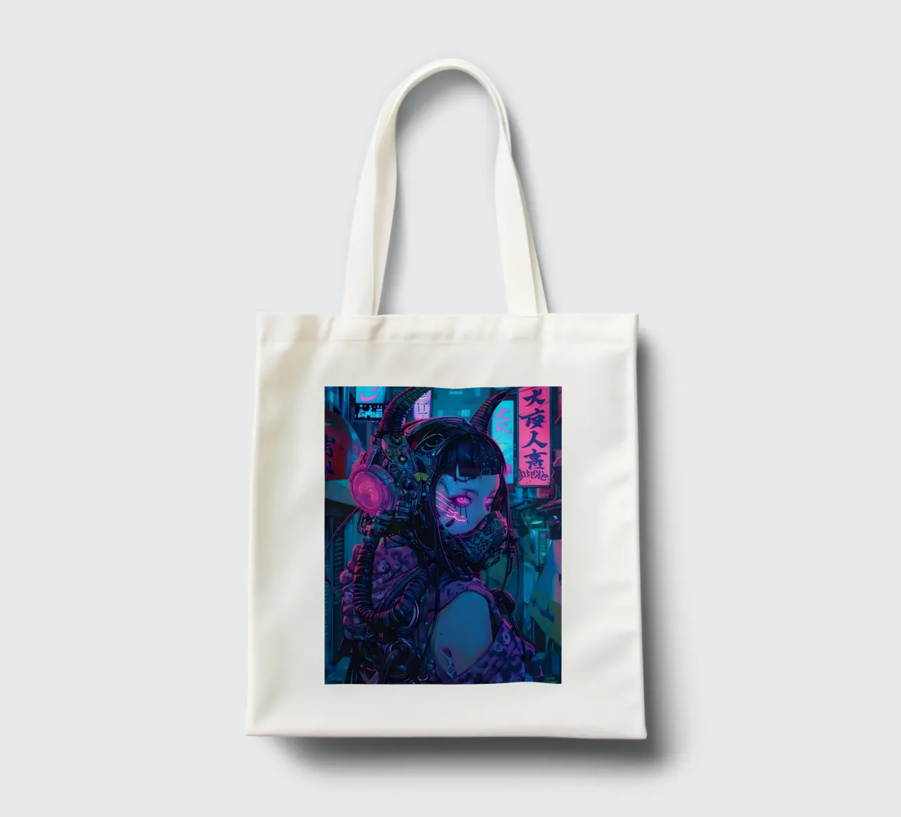 Ragazza demone cyberpunk borsa in juta da Mikesell