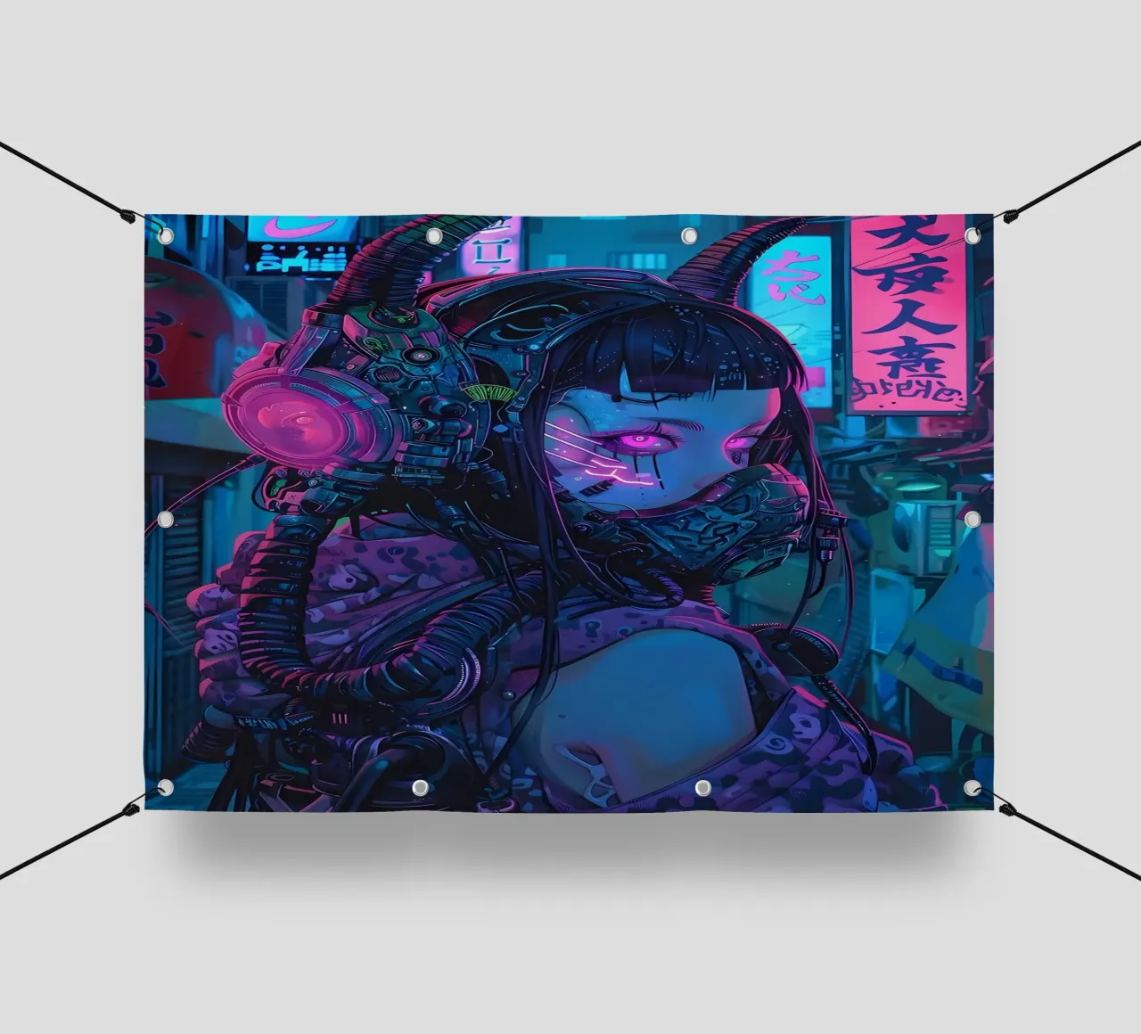Ragazza demone cyberpunk telo in pvc da Mikesell