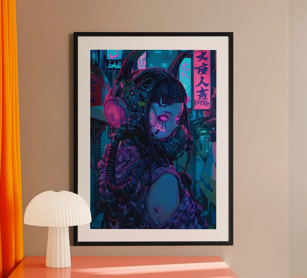 Ragazza demone cyberpunk carta hahnemühle da Mikesell