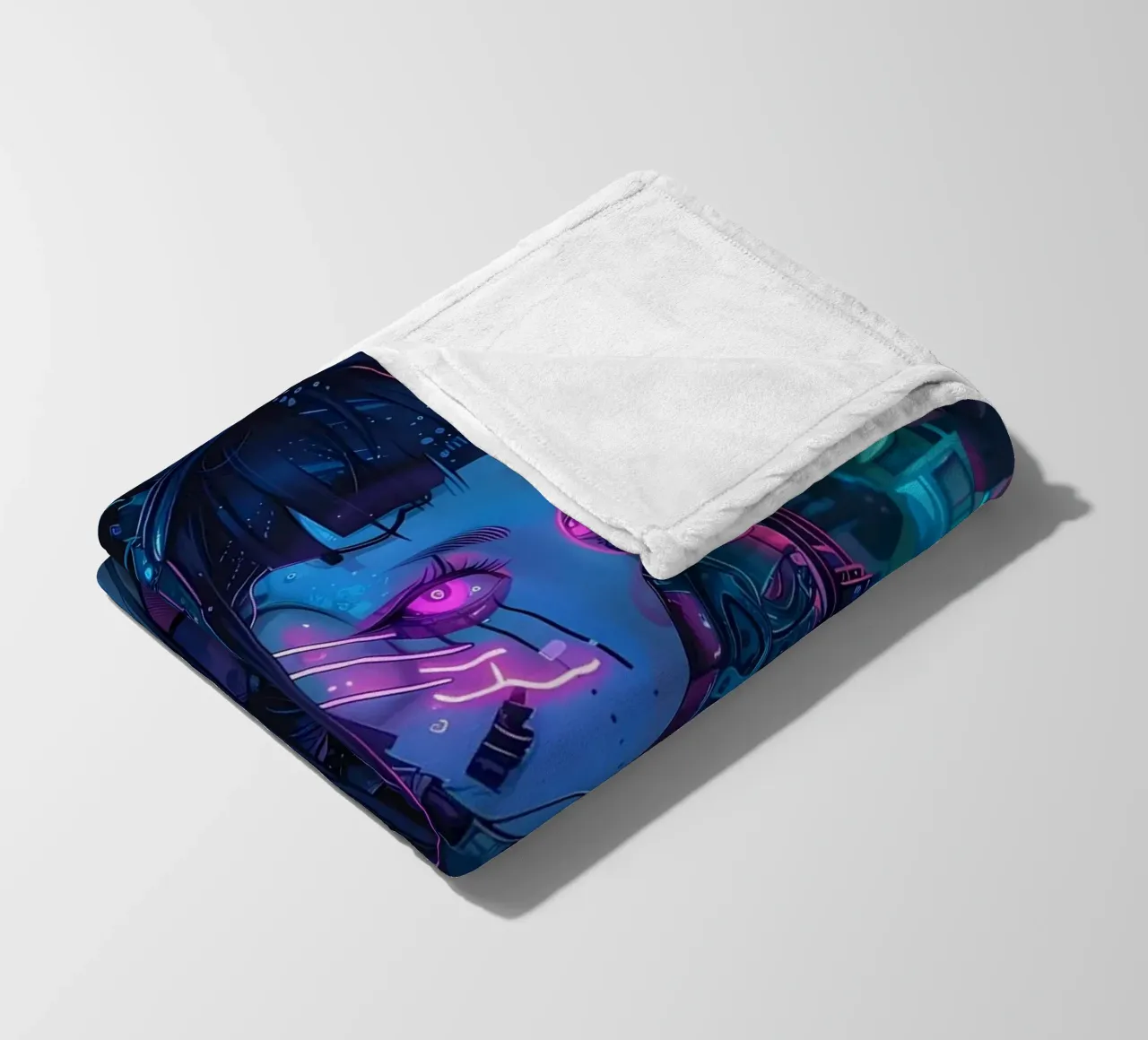 Ragazza demone cyberpunk coperta in pile da Mikesell