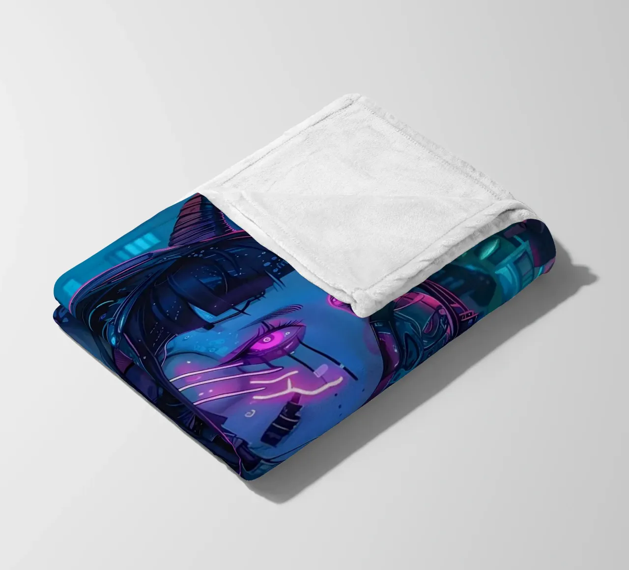 Ragazza demone cyberpunk coperta in pile da Mikesell