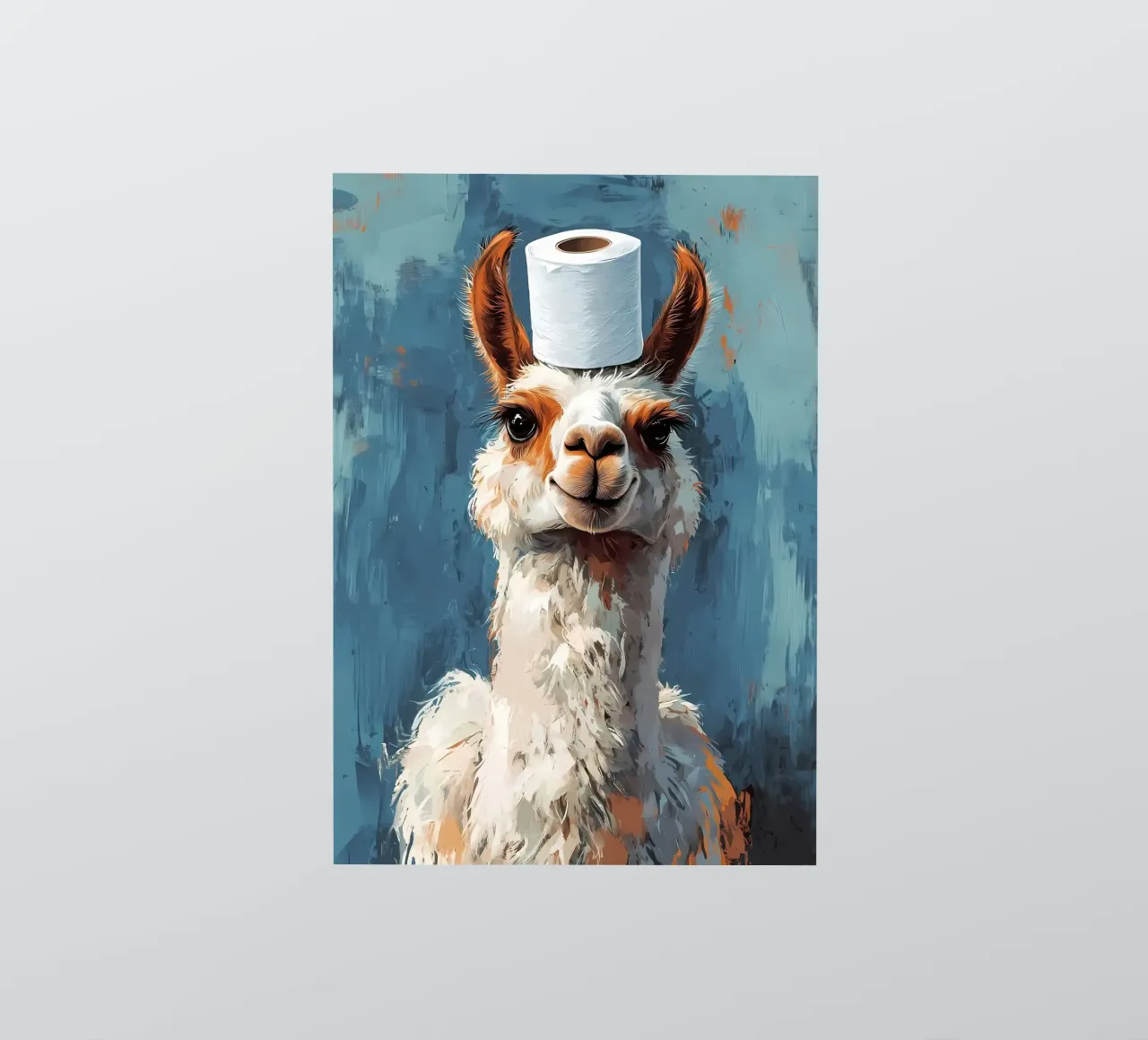 Lama con cappello di carta igienica adesivo da Ginnery