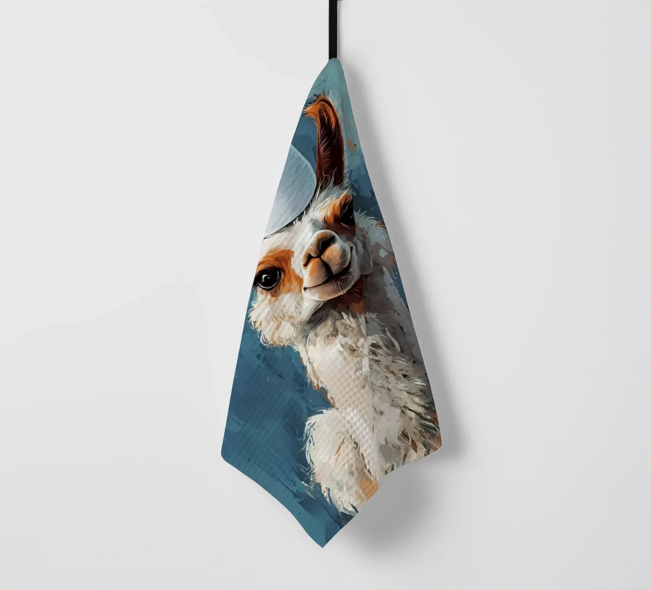 Lama con cappello di carta igienica canovaccio da cucina da Ginnery