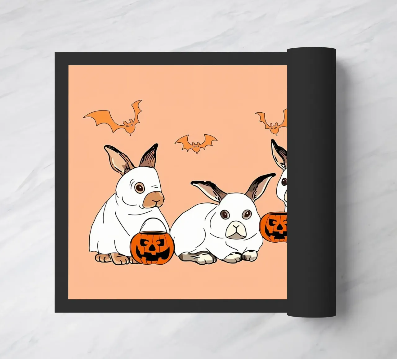 FUN Rabbit Ghost HalloweeN felpudo de Delaplane