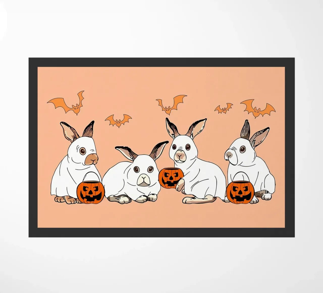 FUN Rabbit Ghost HalloweeN felpudo de Delaplane