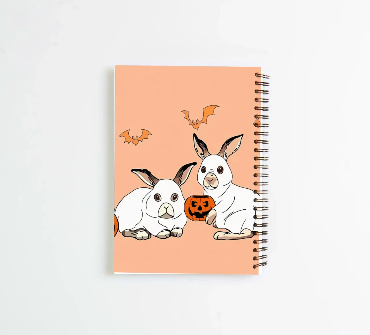 FUN Rabbit Ghost HalloweeN spiral notebook by Delaplane
