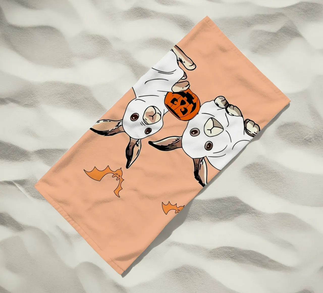 FUN Rabbit Ghost HalloweeN beach towel by Delaplane