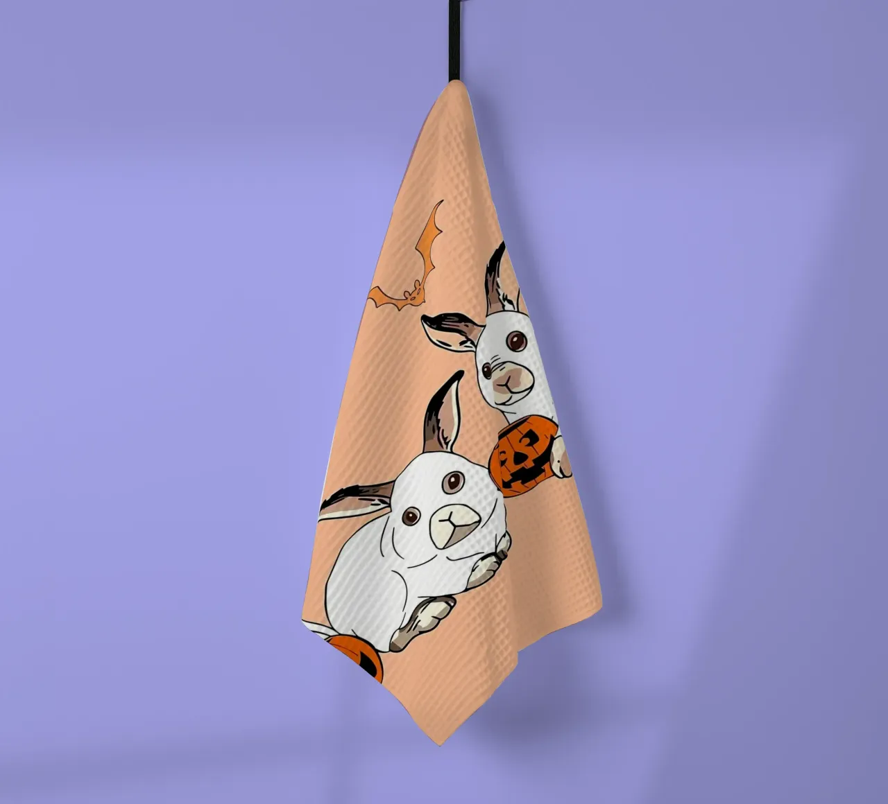 FUN Rabbit Ghost HalloweeN Geschirrtuch von Delaplane