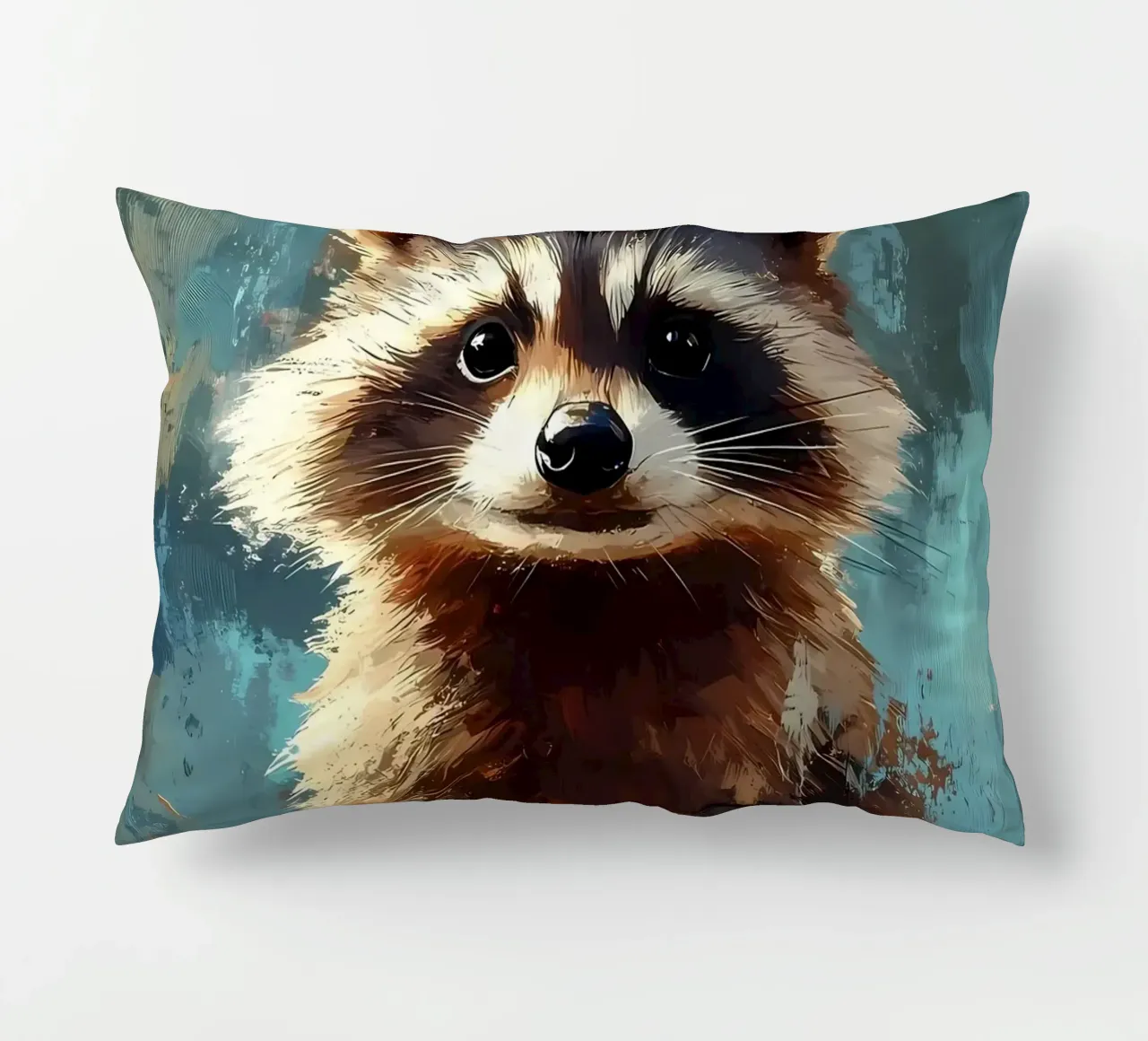 Raccoon with Toilet Paper Hat decorative cushion by Ginnery