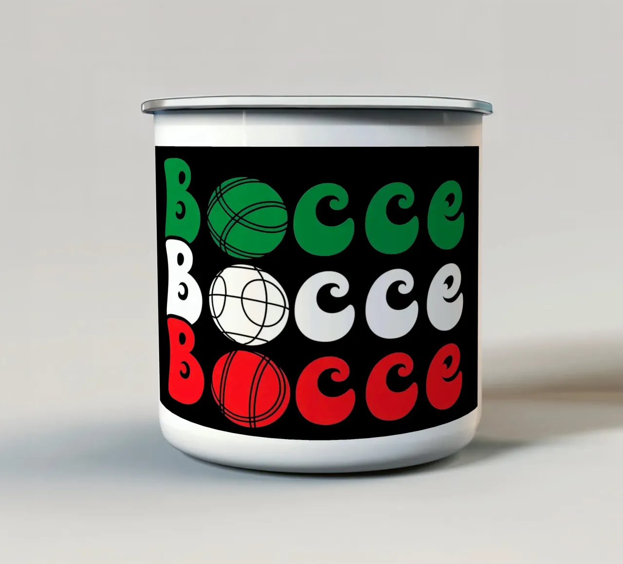 Palla da bocce Groovy tazza in smalto da Delaplane