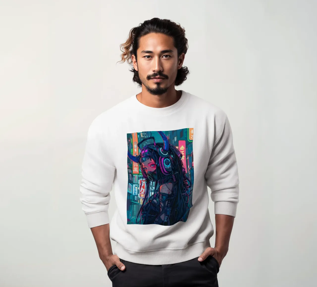 Ragazza demone cyberpunk felpa da Mikesell