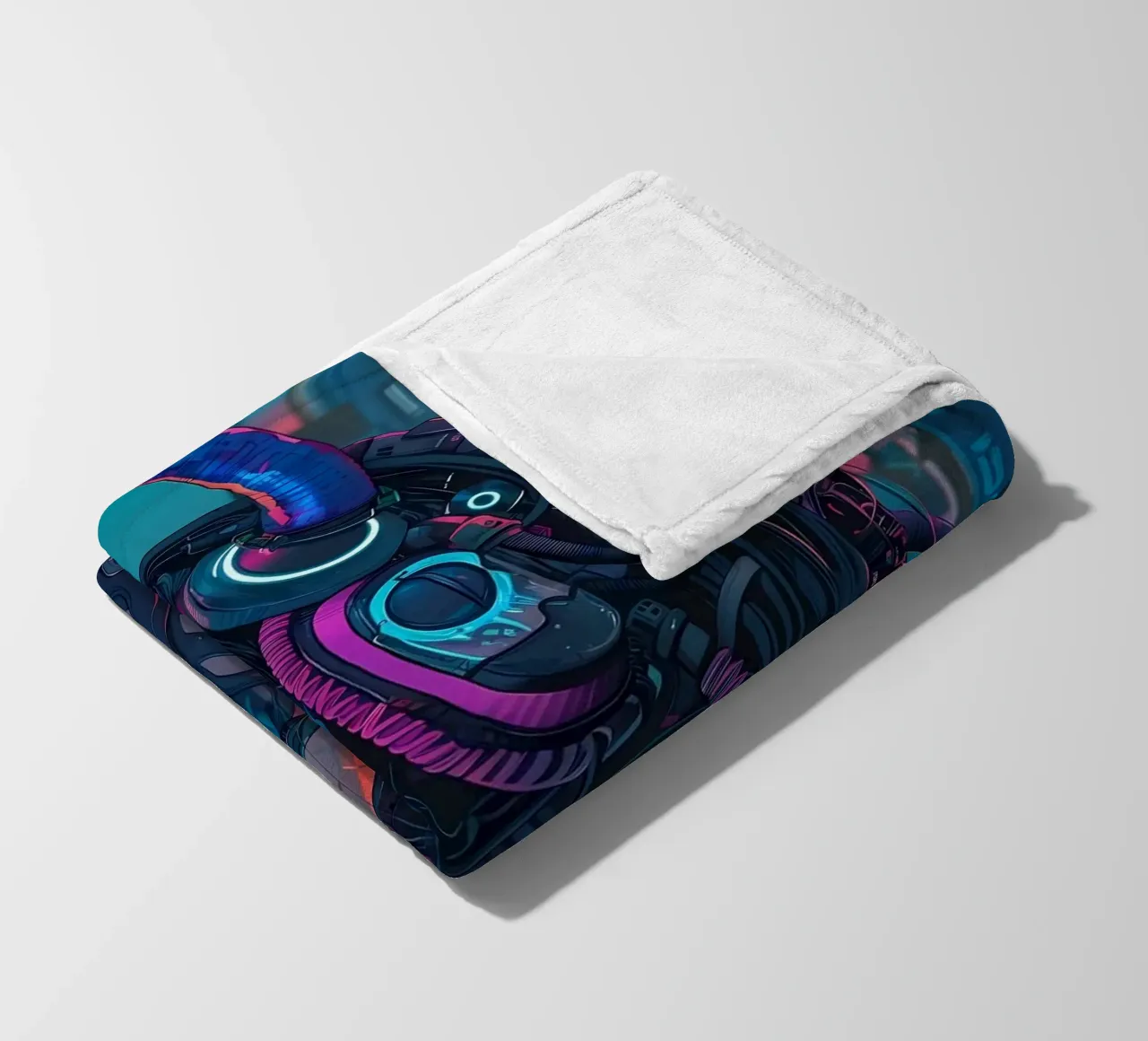 Ragazza demone cyberpunk coperta in pile da Mikesell