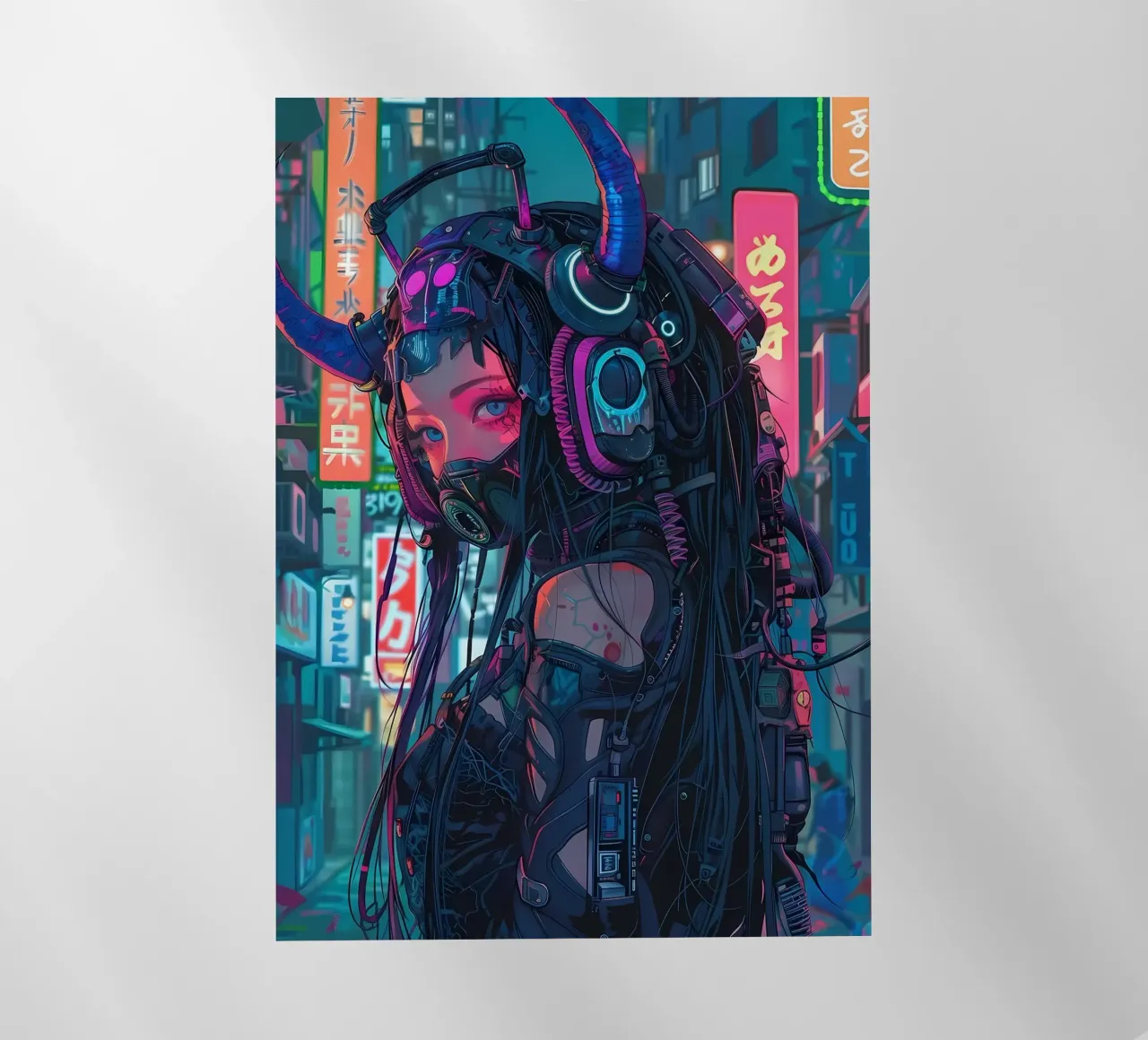 Ragazza demone cyberpunk pellicola backlit da Mikesell