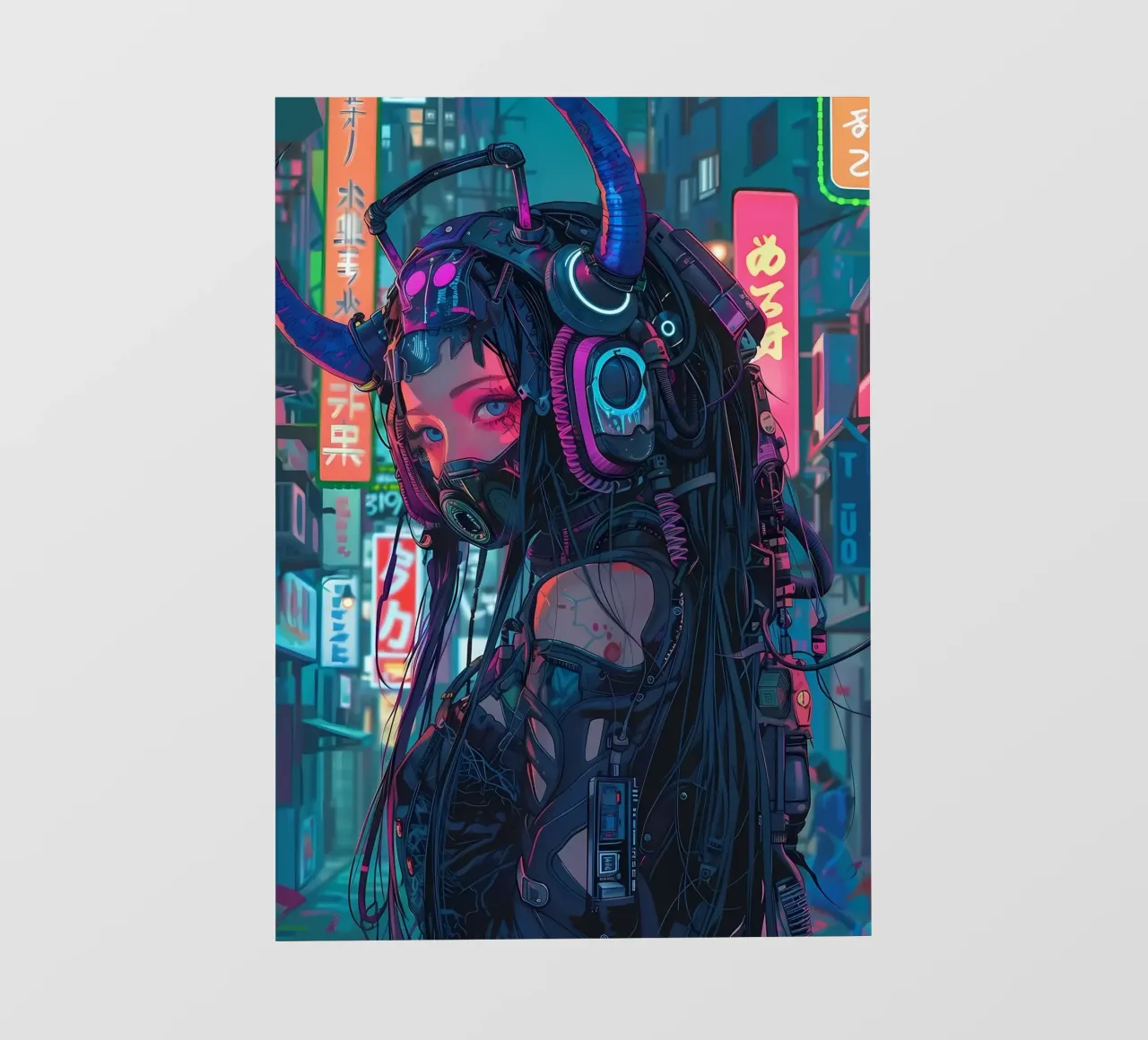 Ragazza demone cyberpunk pellicola backlit da Mikesell
