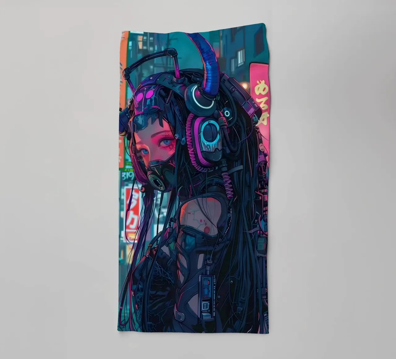 Ragazza demone cyberpunk asciugamano da bagno da Mikesell
