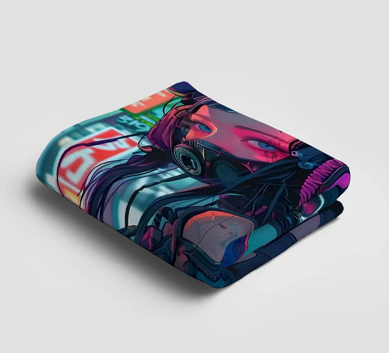 Ragazza demone cyberpunk asciugamano da bagno da Mikesell