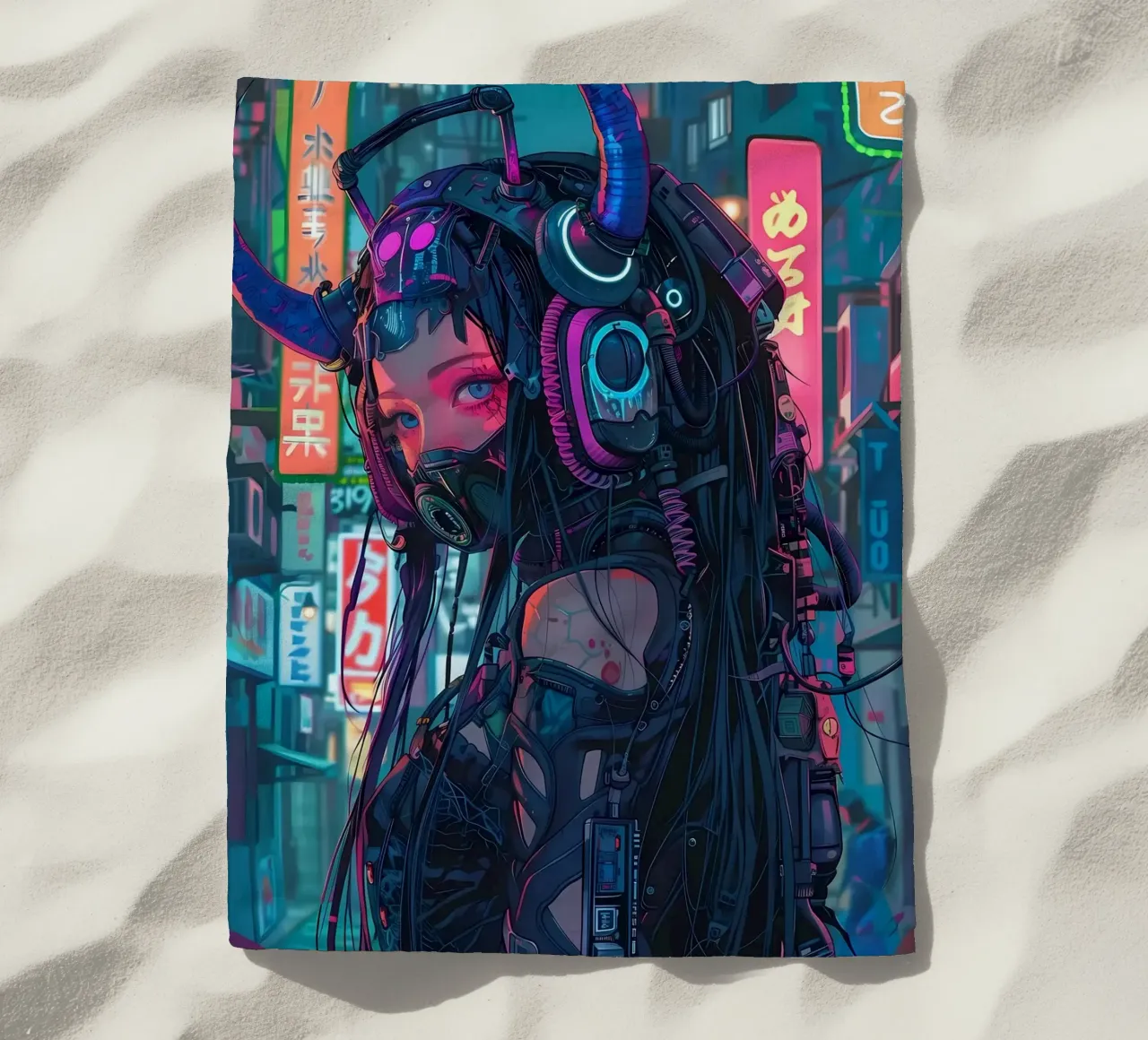 Ragazza demone cyberpunk telo mare da Mikesell