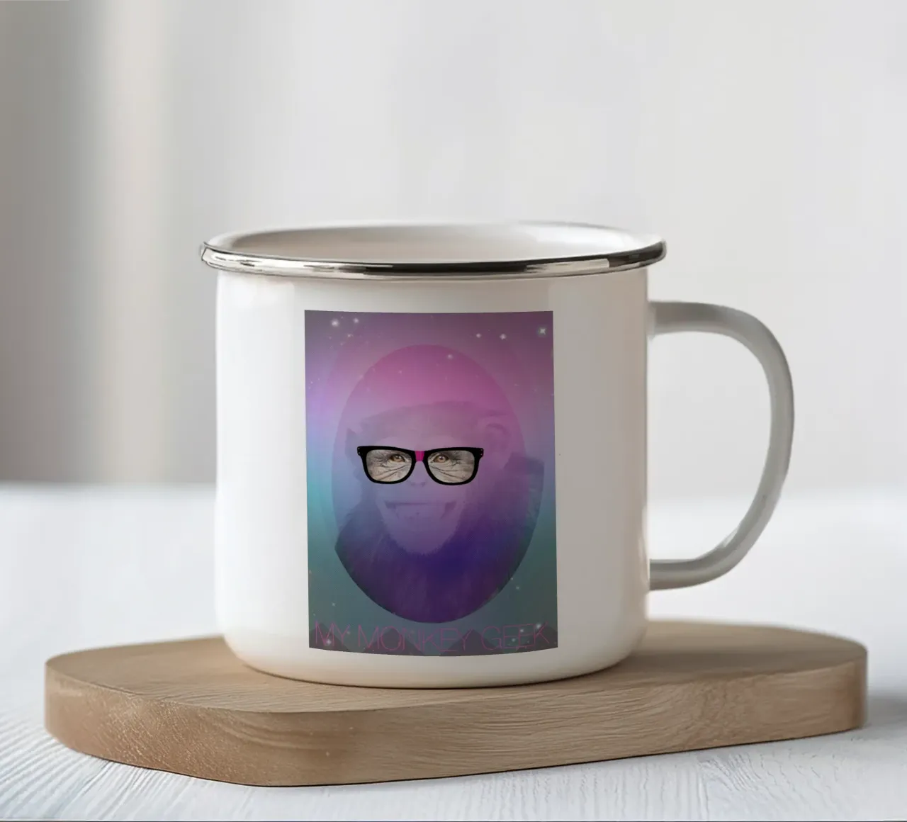 My Monkey Geek Emaille Tasse von AS Art