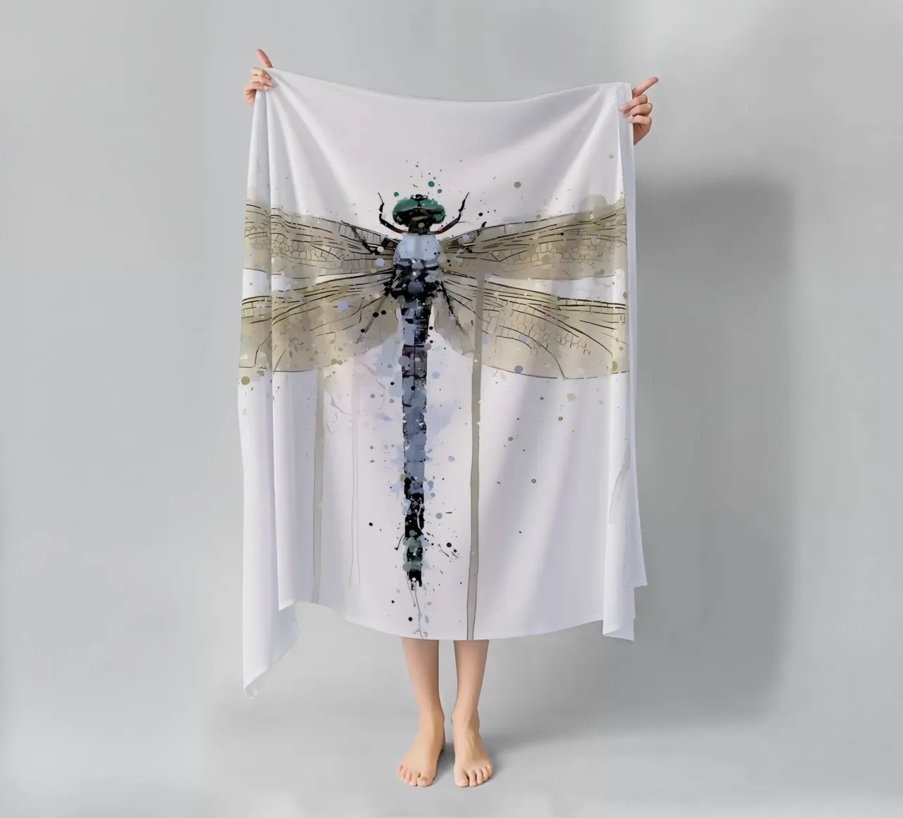 Libellula blu polvere telo mare da Allaire