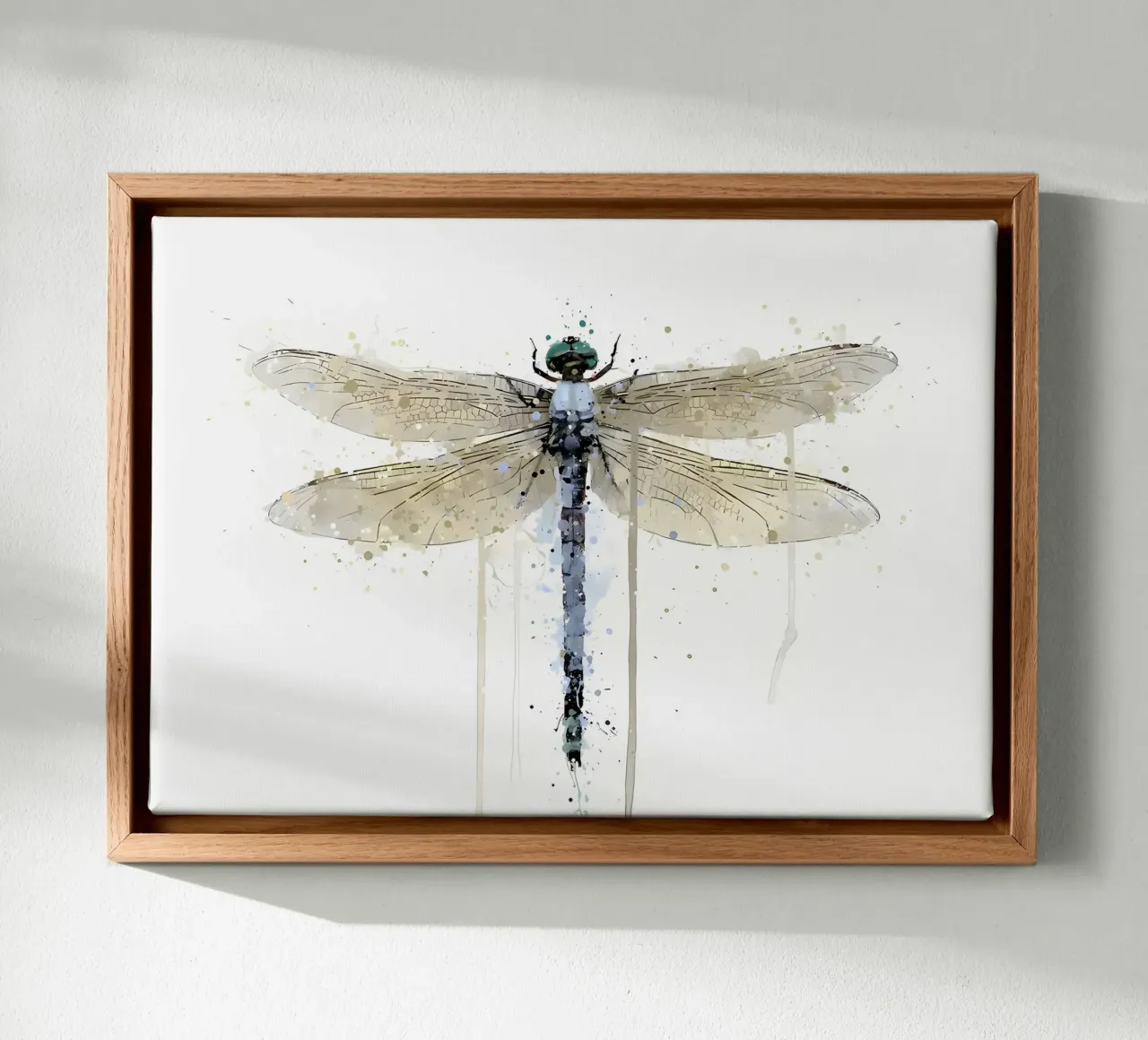 Dragonfly poederblauw canvas met Baklijst van Allaire