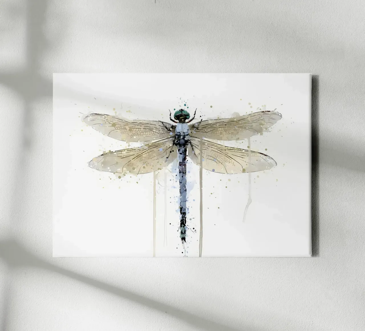 Dragonfly poederblauw canvas met Baklijst van Allaire