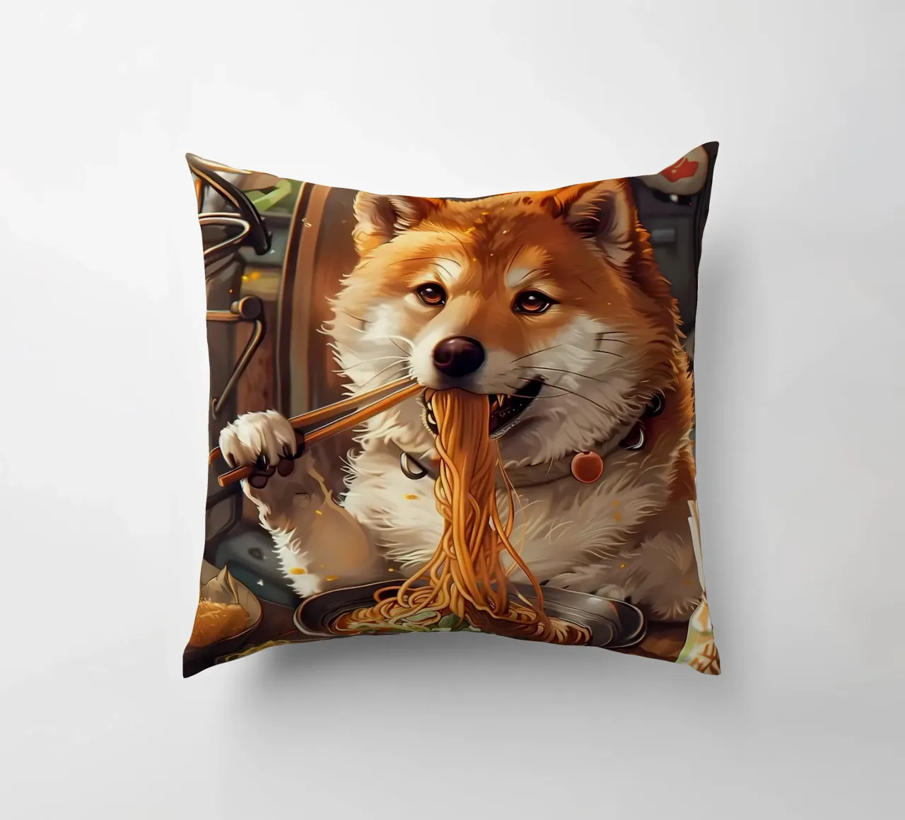 Ramen Shiba inu cuscino da Mikesell