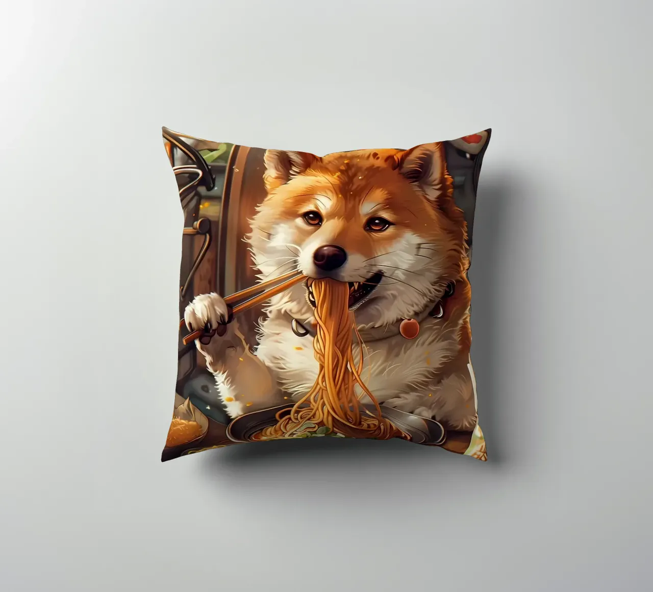 Ramen Shiba inu cuscino da Mikesell