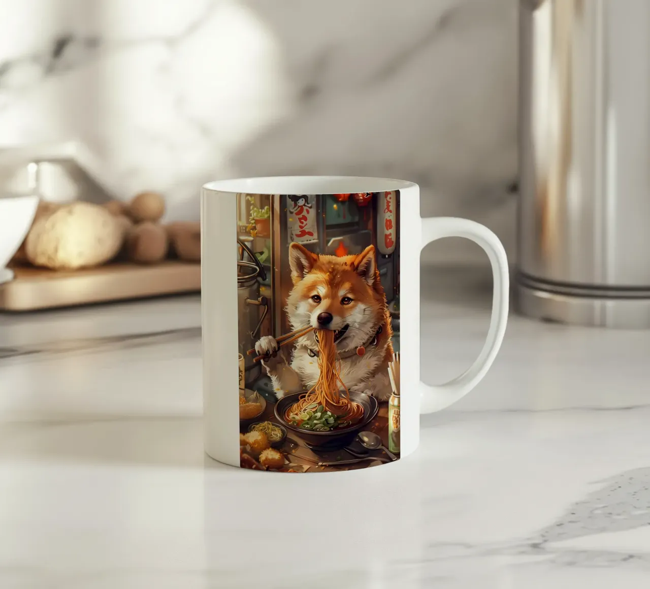 Ramen Shiba inu tazza in ceramica da Mikesell