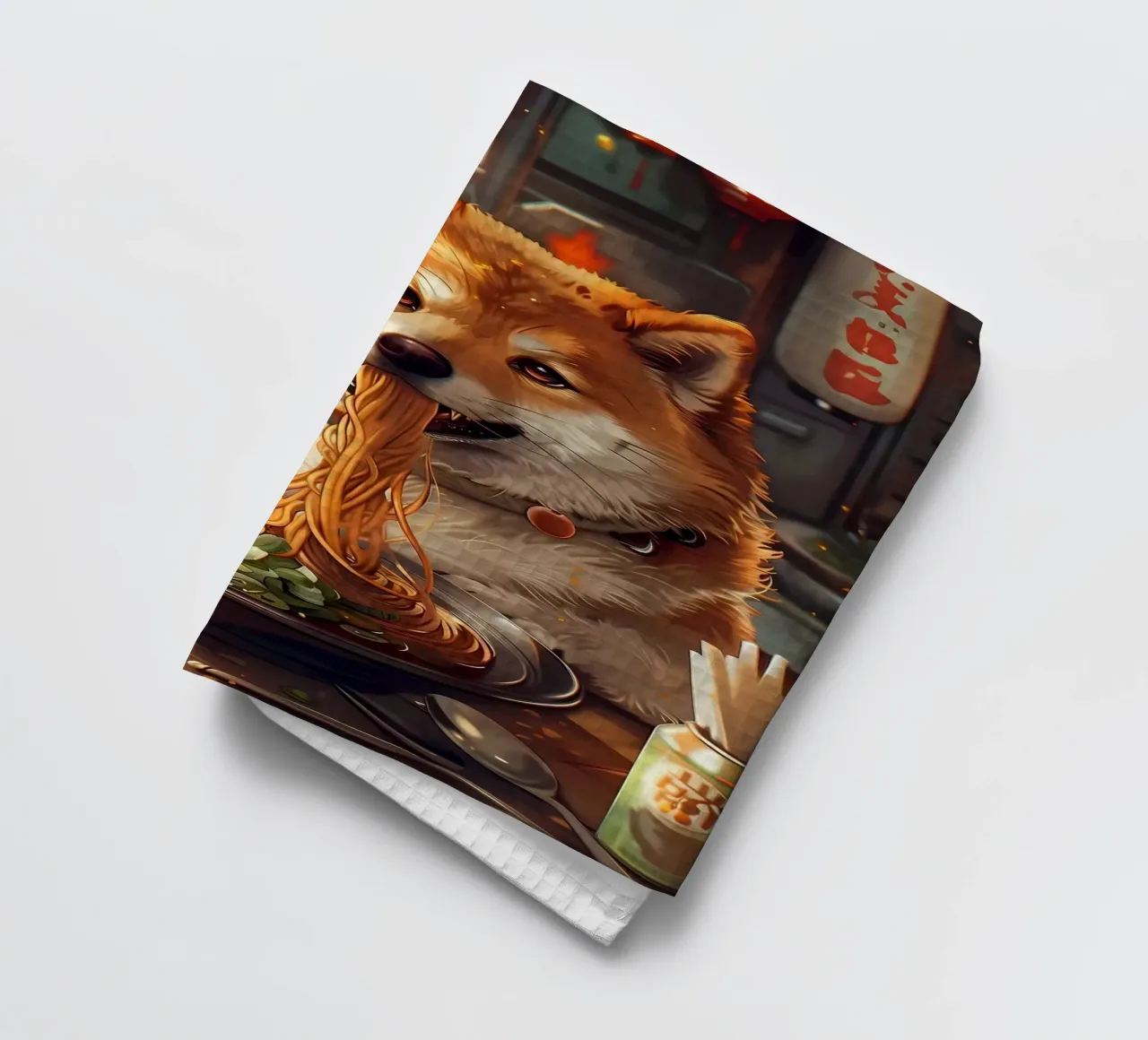 Ramen Shiba inu paño de cocina de Mikesell