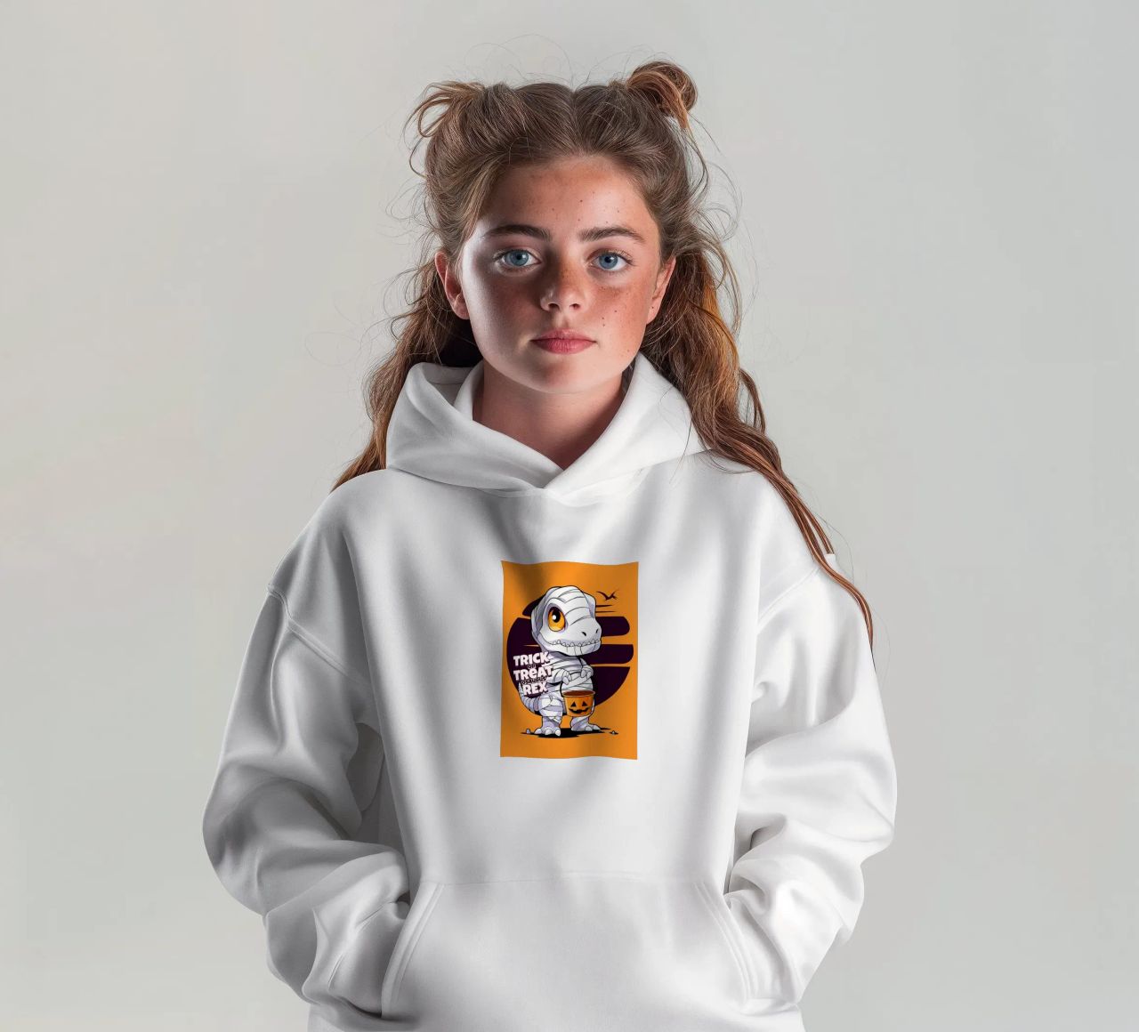 Truco o trato osaurus Rex sudadera con capucha para niño de Delaplane
