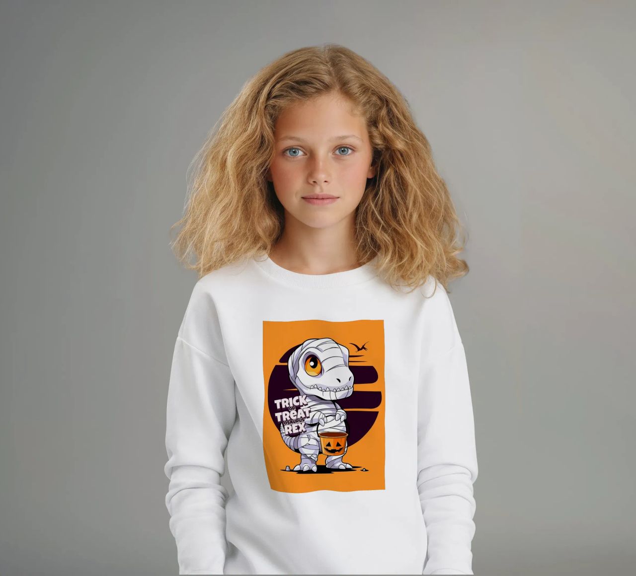 Truco o trato osaurus Rex sudadera para niño de Delaplane