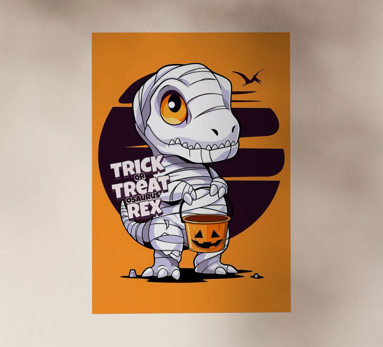 Truco o trato osaurus Rex lámina retroiluminada de Delaplane