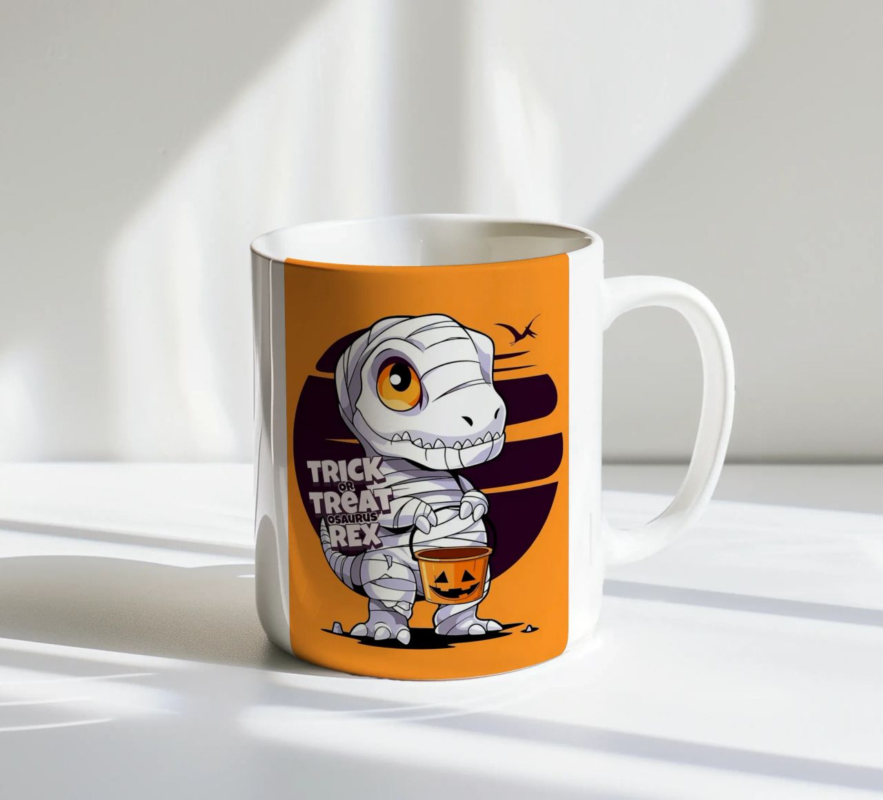 Truco o trato osaurus Rex taza de cerámica de Delaplane
