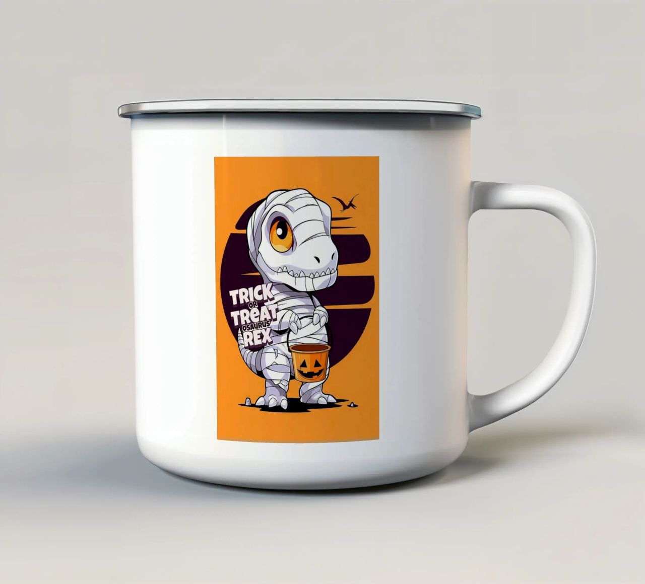 Süßes oder Saures Osaurus Rex Emaille Tasse von Delaplane