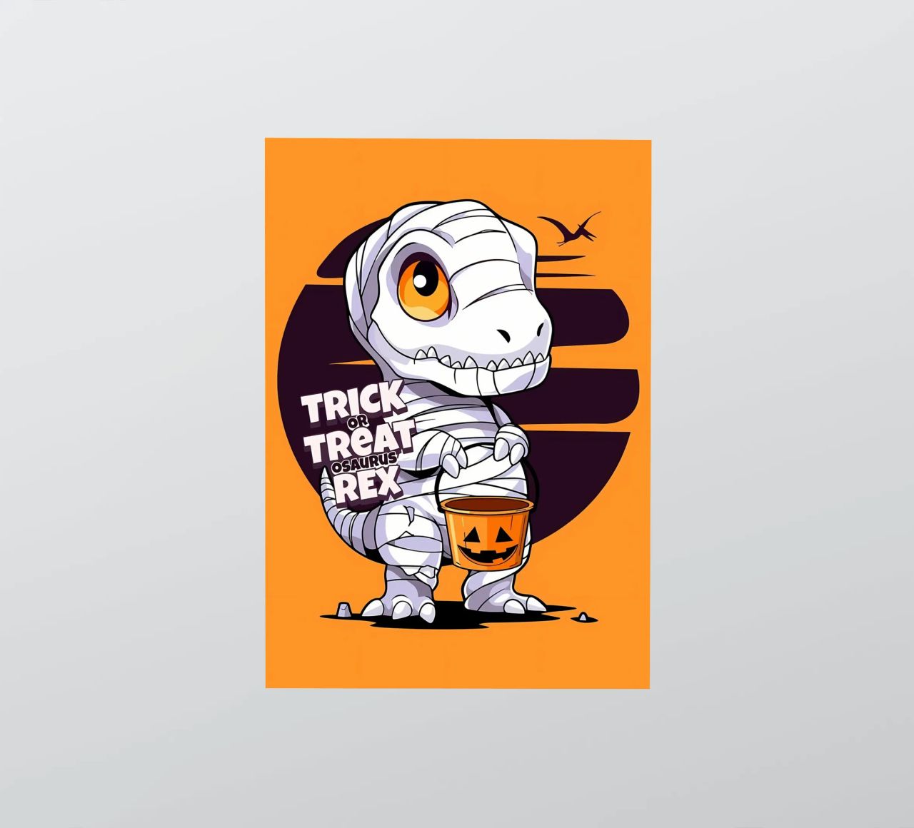 Truco o trato osaurus Rex pegatina de Delaplane