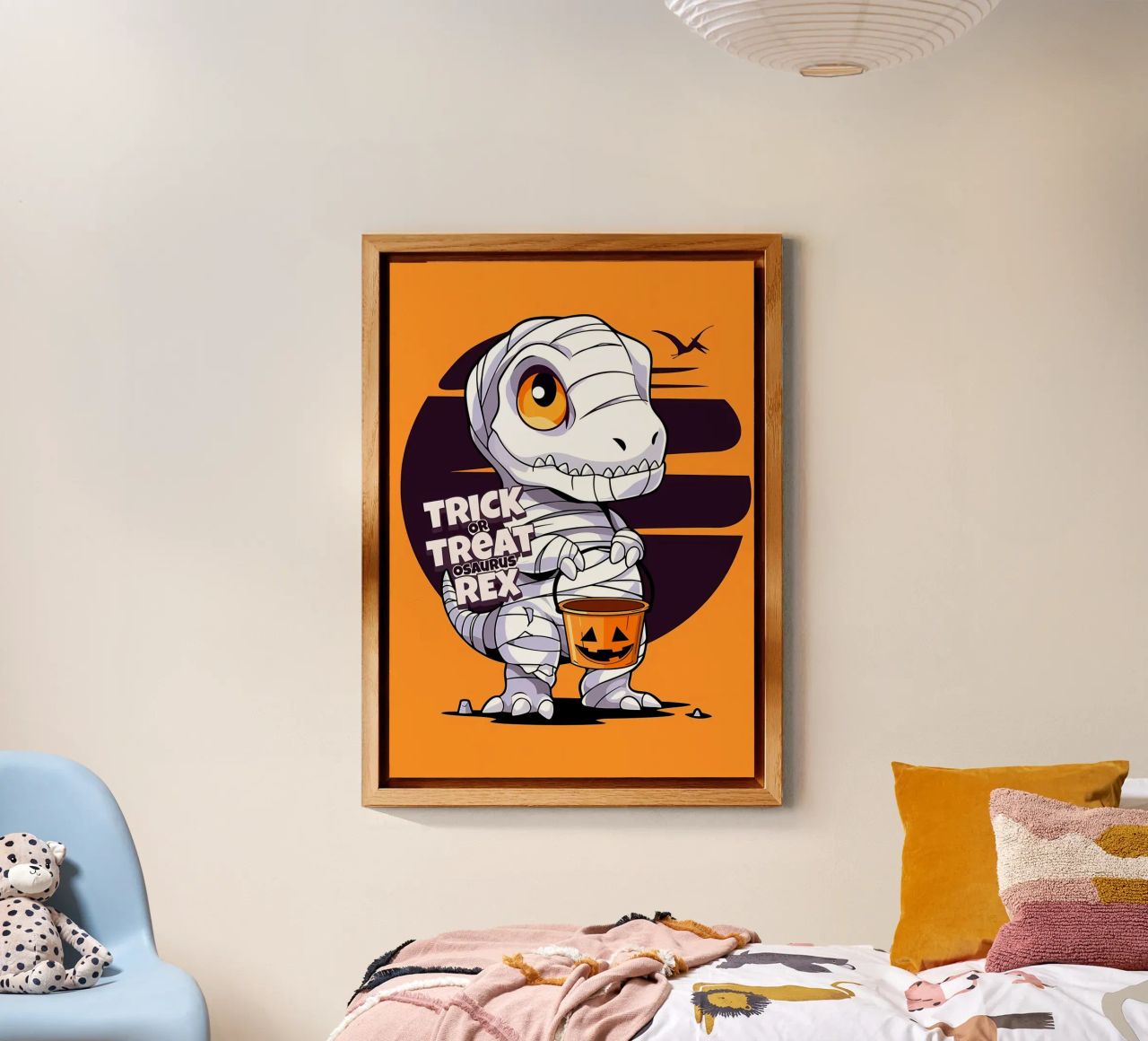 Truco o trato osaurus Rex aluminio dibond de Delaplane