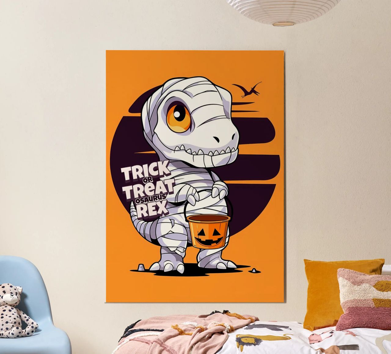 Truco o trato osaurus Rex aluminio dibond de Delaplane