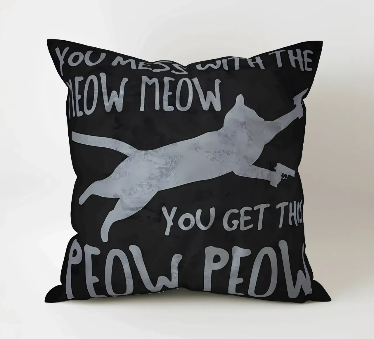Meow Meow Peow Peow cuscino da Bassy