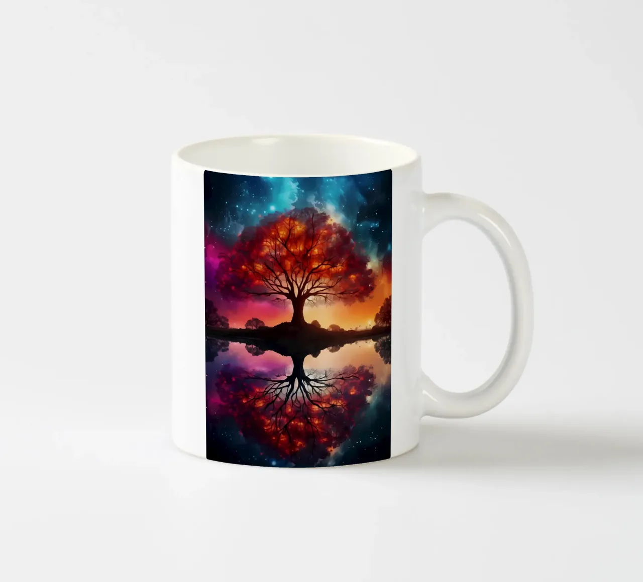 Paesaggio fantastico spaziale tazza in ceramica da Mikesell