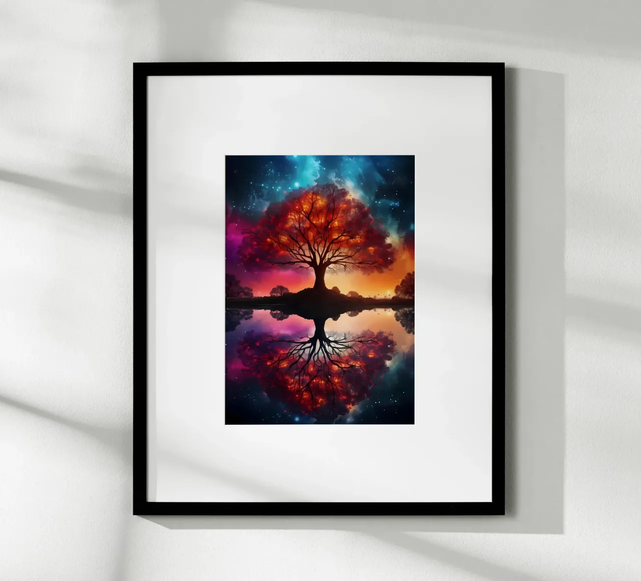 Paesaggio fantastico spaziale poster con telaio in legno da Mikesell