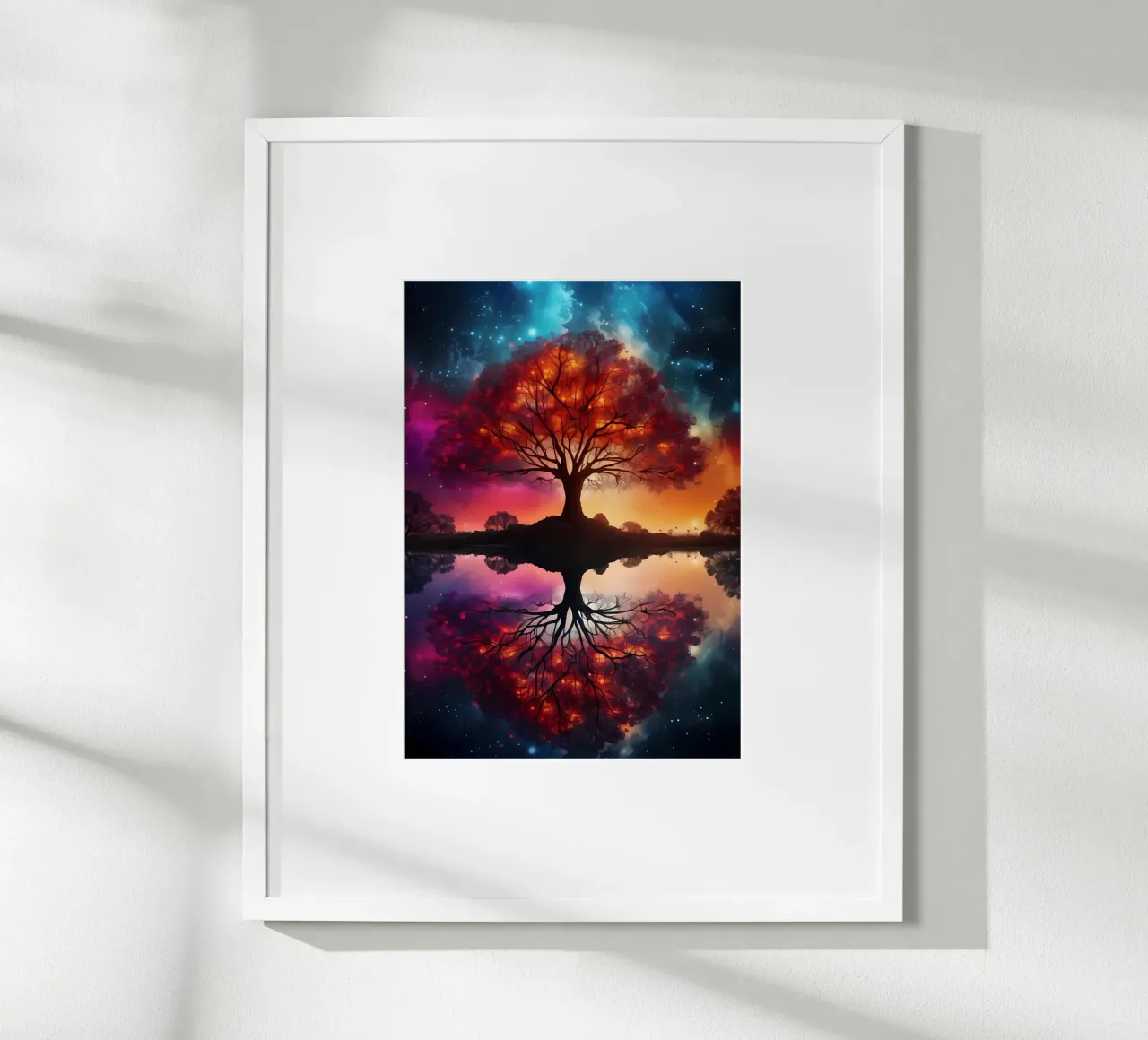 Paesaggio fantastico spaziale poster con telaio in legno da Mikesell