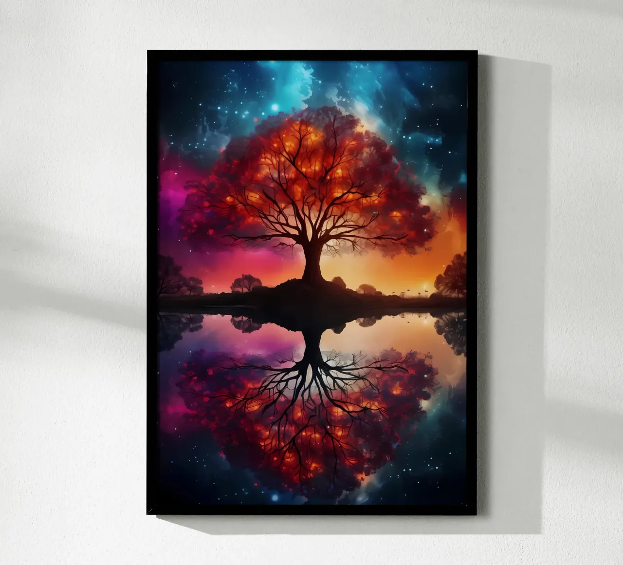 Paesaggio fantastico spaziale poster con telaio in legno da Mikesell