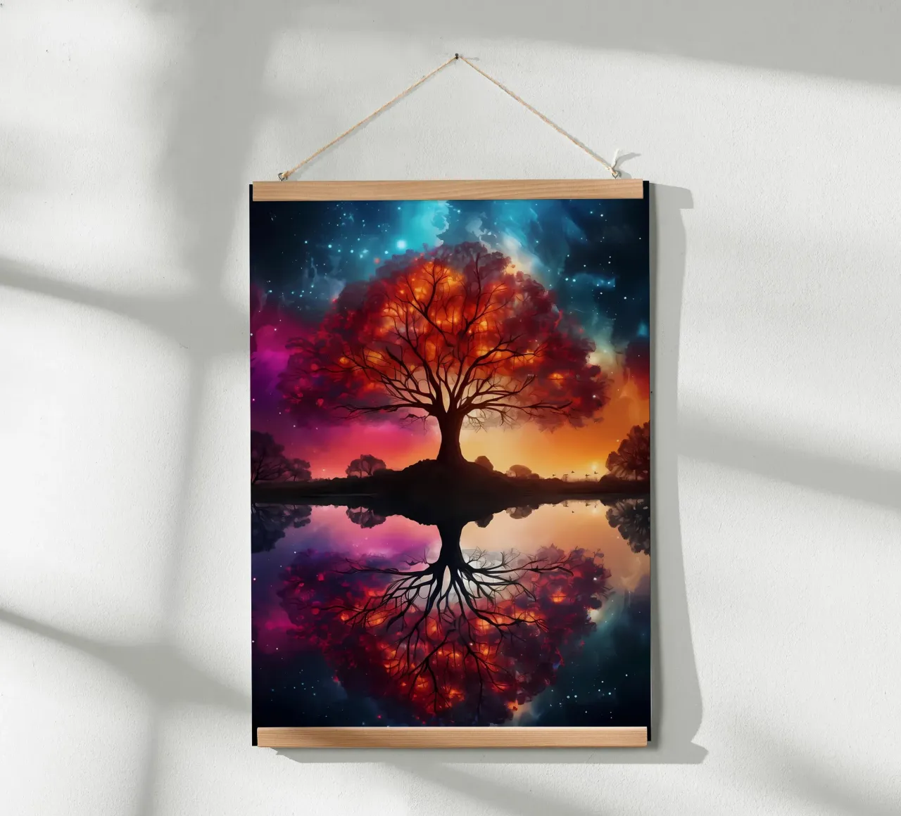Paesaggio fantastico spaziale poster con telaio in legno da Mikesell