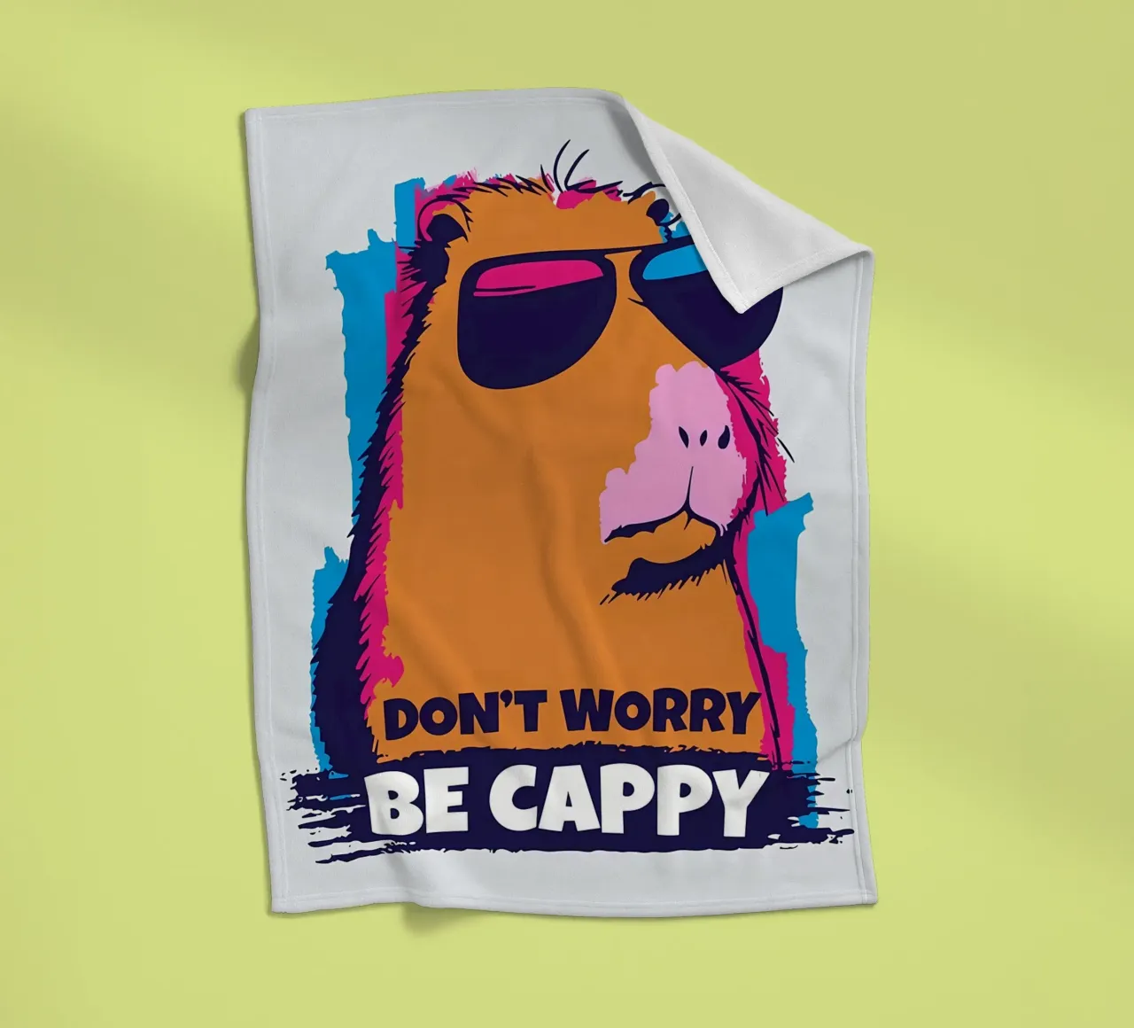 BE CAPPY CAPYBARA ART fleece blanket by Delaplane