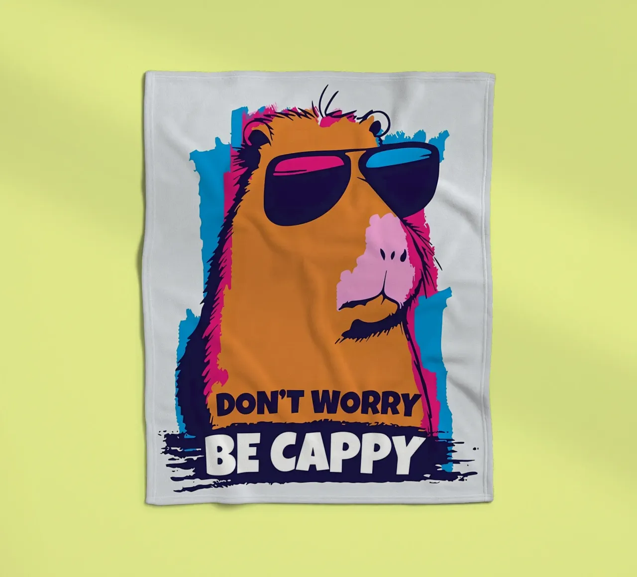 BE CAPPY CAPYBARA ART fleece blanket by Delaplane