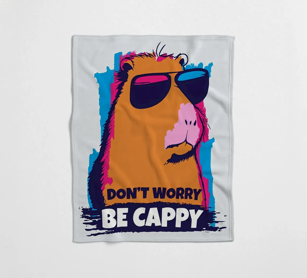 BE CAPPY CAPYBARA ART fleece blanket by Delaplane