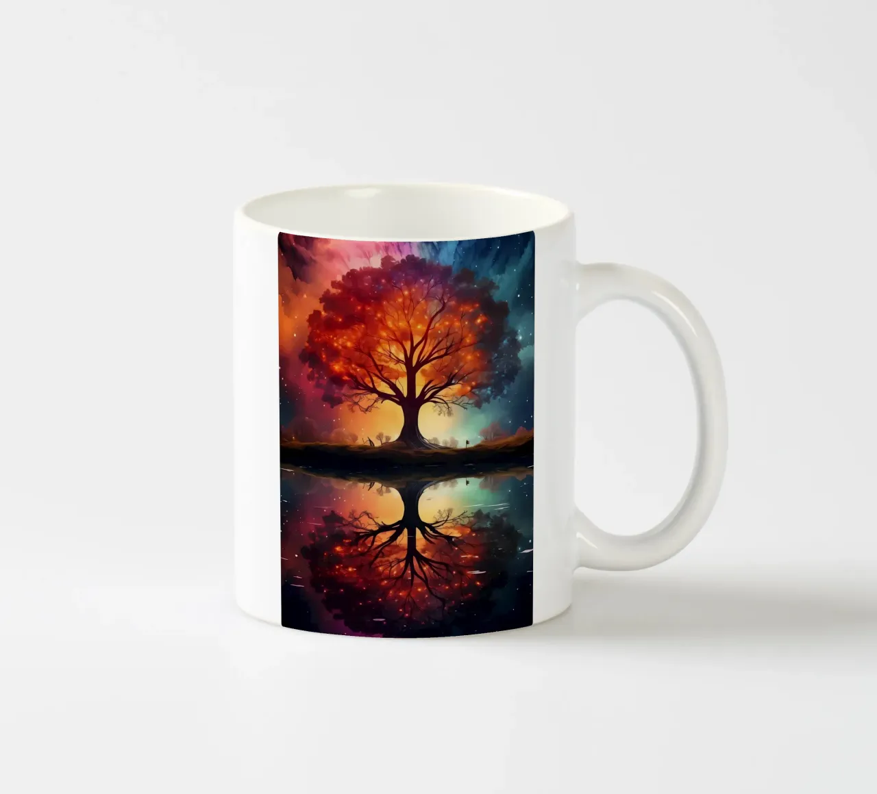 Paesaggio fantastico spaziale tazza in ceramica da Mikesell