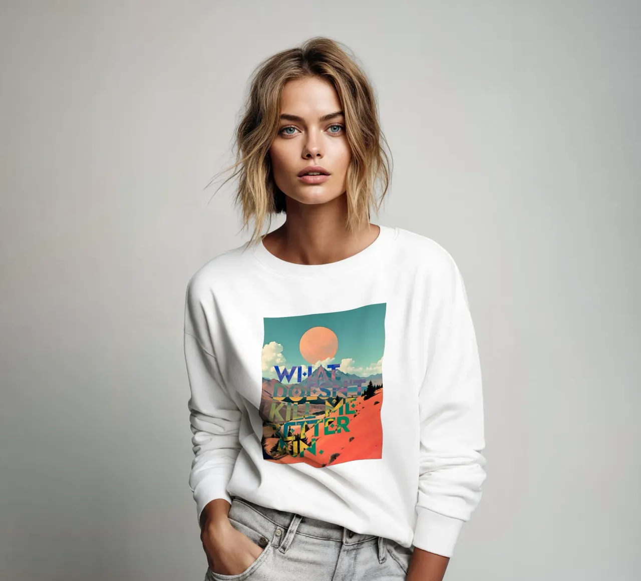 What Doesn't Kill Me Better Run Typographie Motivationnel sweat de 83oranges